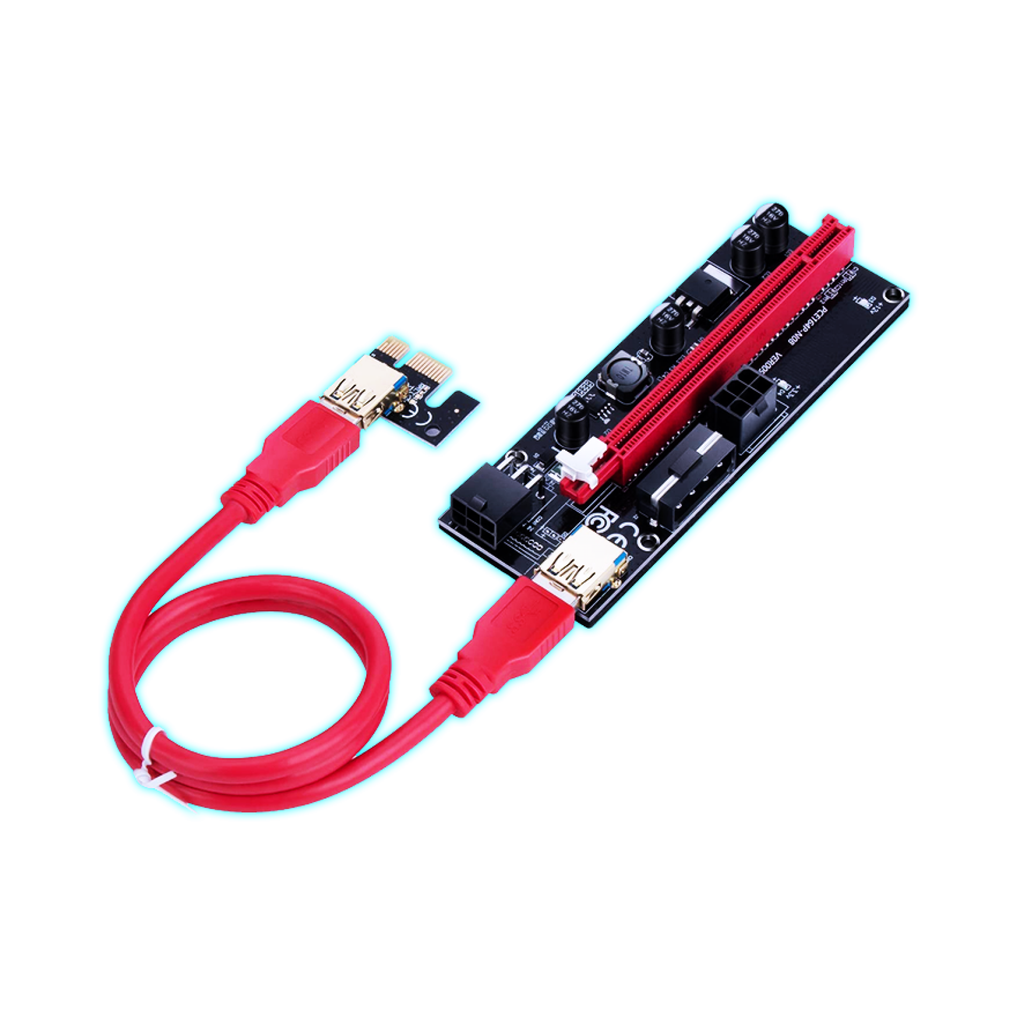 Serial Riser PLACA RISER V.009S ROJO (4 CONDENSADORES) :: Serial Center
