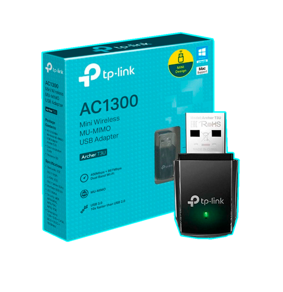 ADAPTADOR DE RED USB TP-LINK ARCHER T3U MINI AC1300 DUAL BAND
