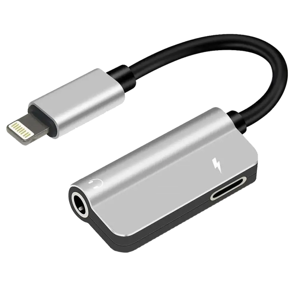 ADAPTADOR LIGHTNING A 3.5MM Y CARGADOR