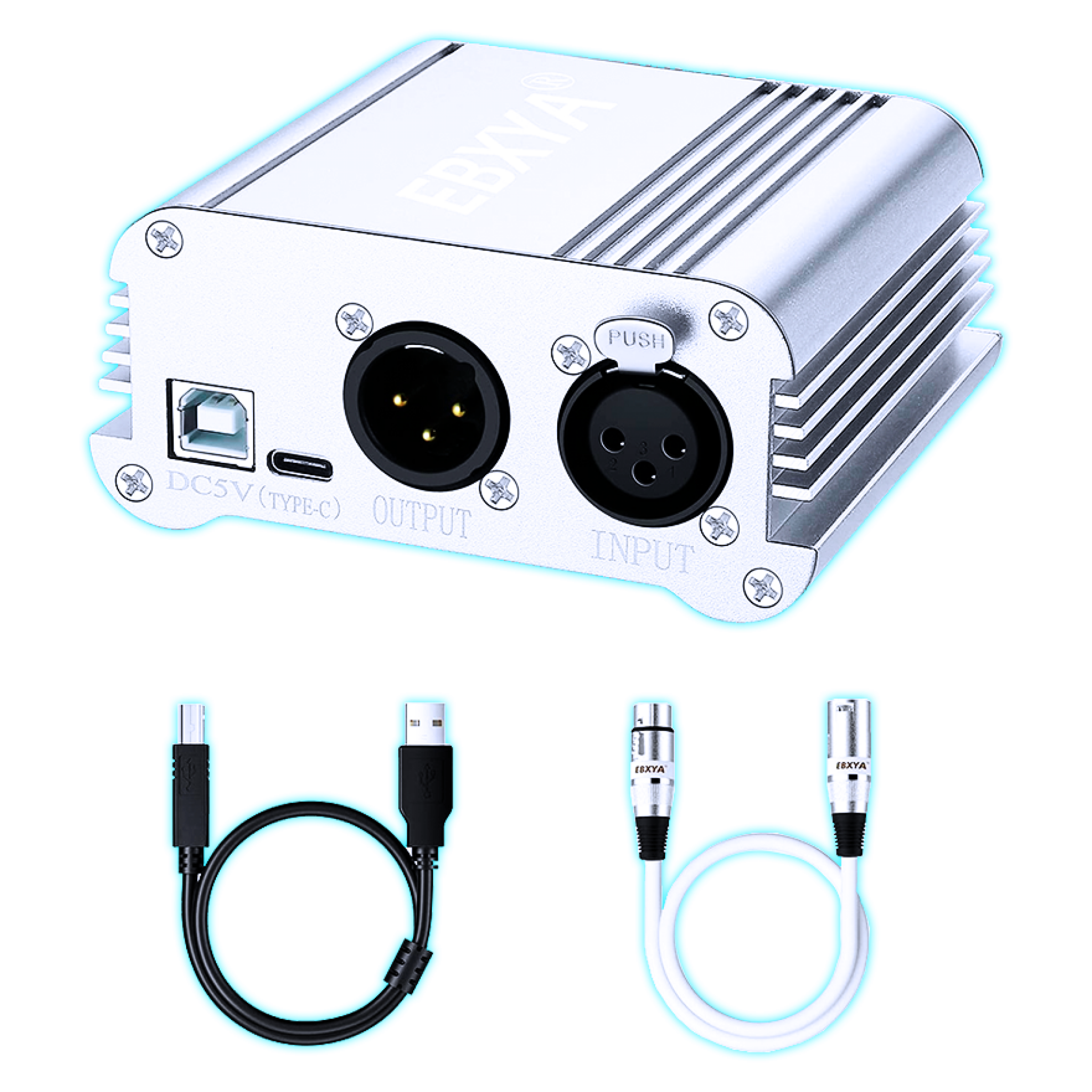 ADAPTADOR PARA MICROFONO PROFESIONAL - PHANTOM POWER 48V - EBXYA