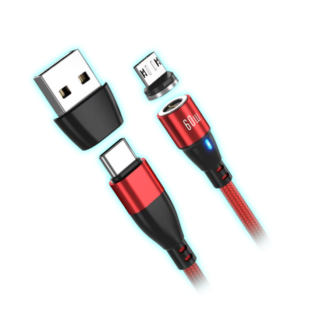 CABLE MAGNETICO 60W V8 (CON ADAPTADOR OTG)