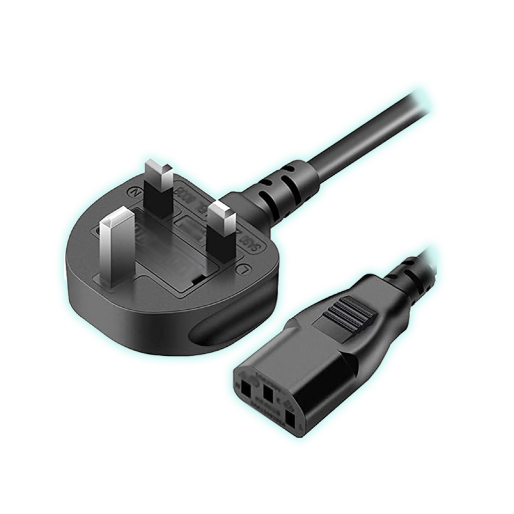 CABLE POWER PARA PC - ENCHUFE TIPO G + FUSIBLE 13A