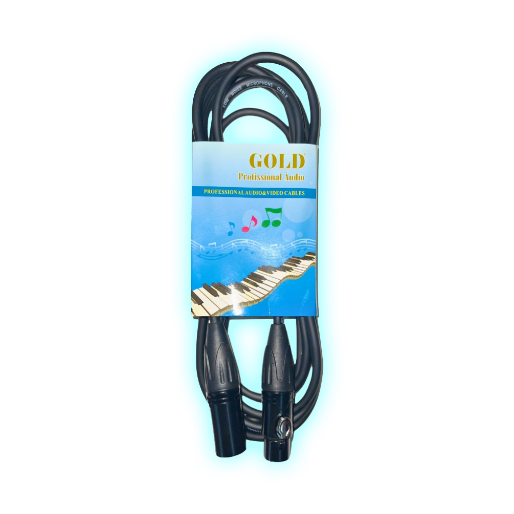 CABLE XLR A XLR 5 METROS GOLD/NEGRO/MC500-5M