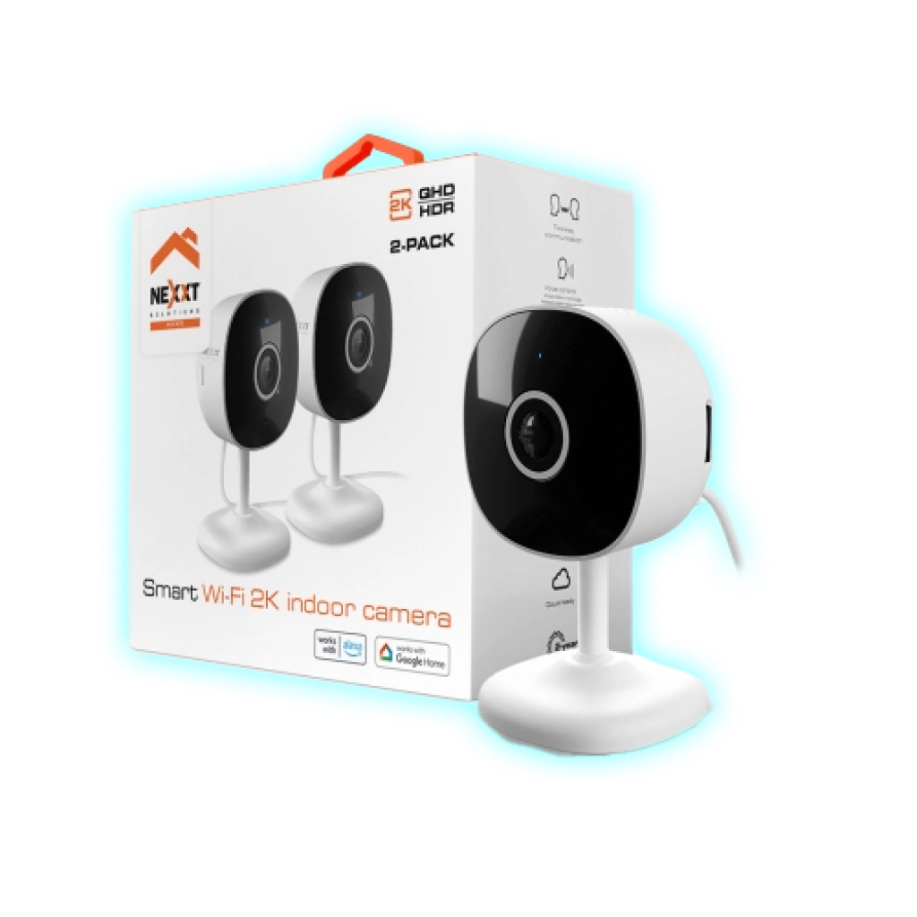 CAMARA SMART WI-FI IOT NEXXT KIT DE 2 2K QHD INDOOR/INTERIOR SD/BLANCO/ NHC-I710