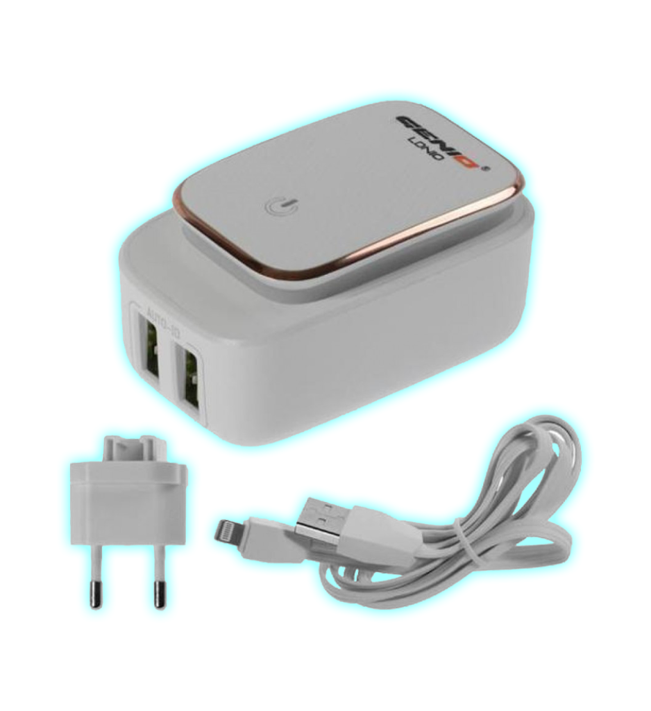 CARGADOR CON DOS ENTRADAS USB - GENIO