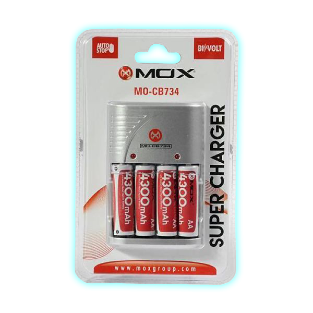 CARGADOR DE PILA AA/AAA/9V - MOX MO-CB734