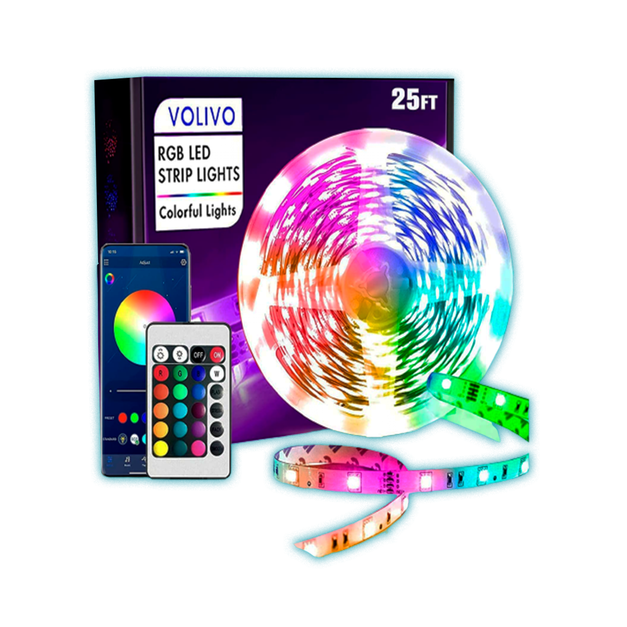 Cinta Tira Luces Led Rgb Wifi 10 Metros Total App + Conector MAXWELL