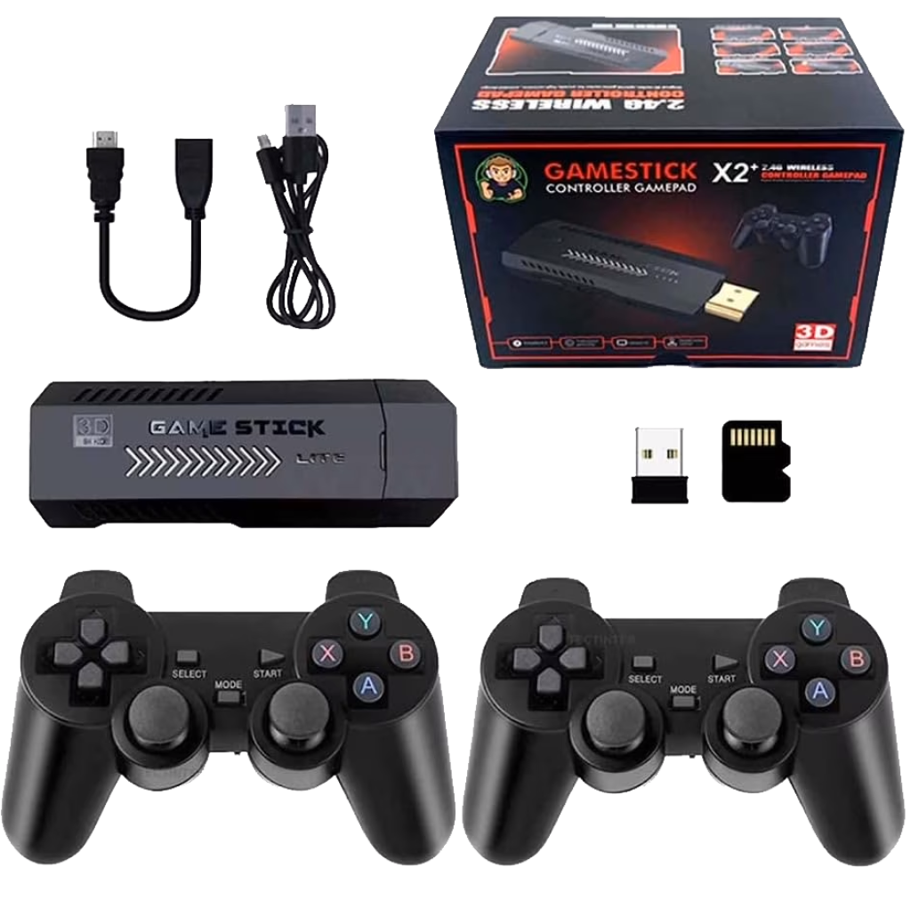 CONSOLA DE VIDEOJUEGOS GAMESTICK X2/10MIL JUEGOS RETRO/2 CONTROLES/64GB/WIRELESS