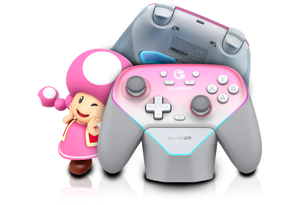 CONTROL GAMESIR SUPER NOVA T4N PRO C/ BASE PINK BT/PC/SWITCH/ANDROID/IOS/GREY