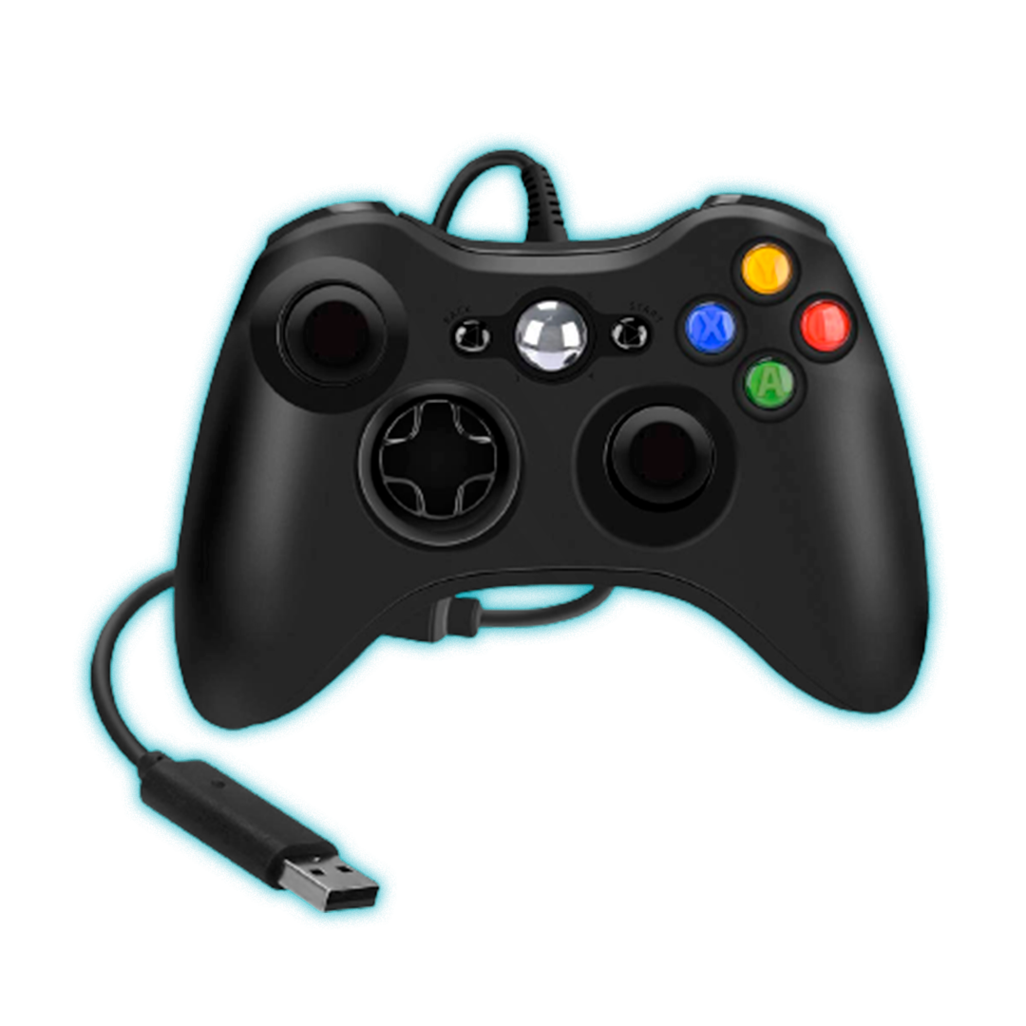 CONTROL XBOX 360 C/ CABLE (NEGRO) PG