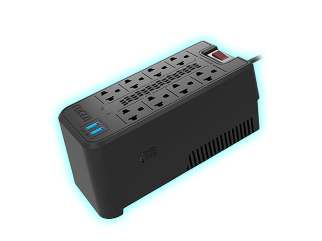 ESTABILIZADOR FORZA 1200VA/600W  FVR-1222USB - 8 TOMAS+USB