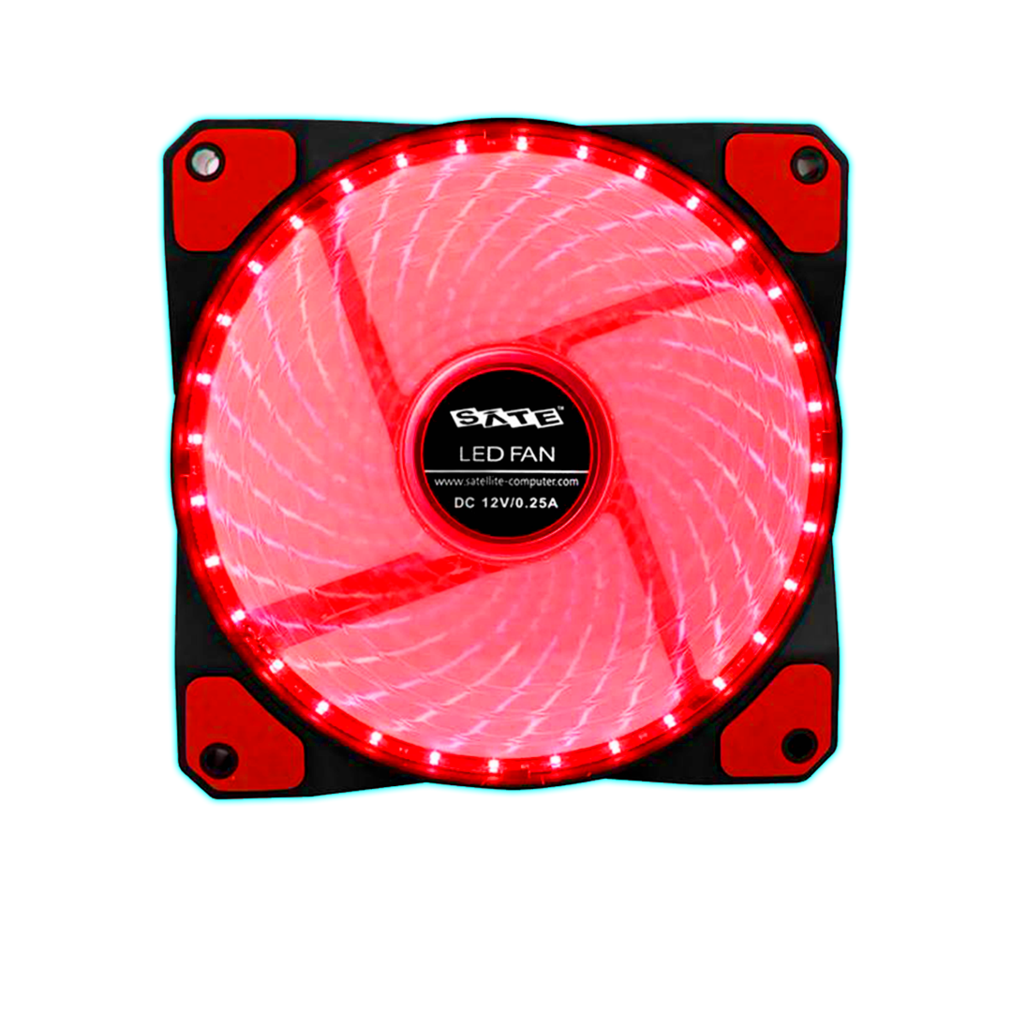 FAN/COOLER SATE 120MM LED ROJO