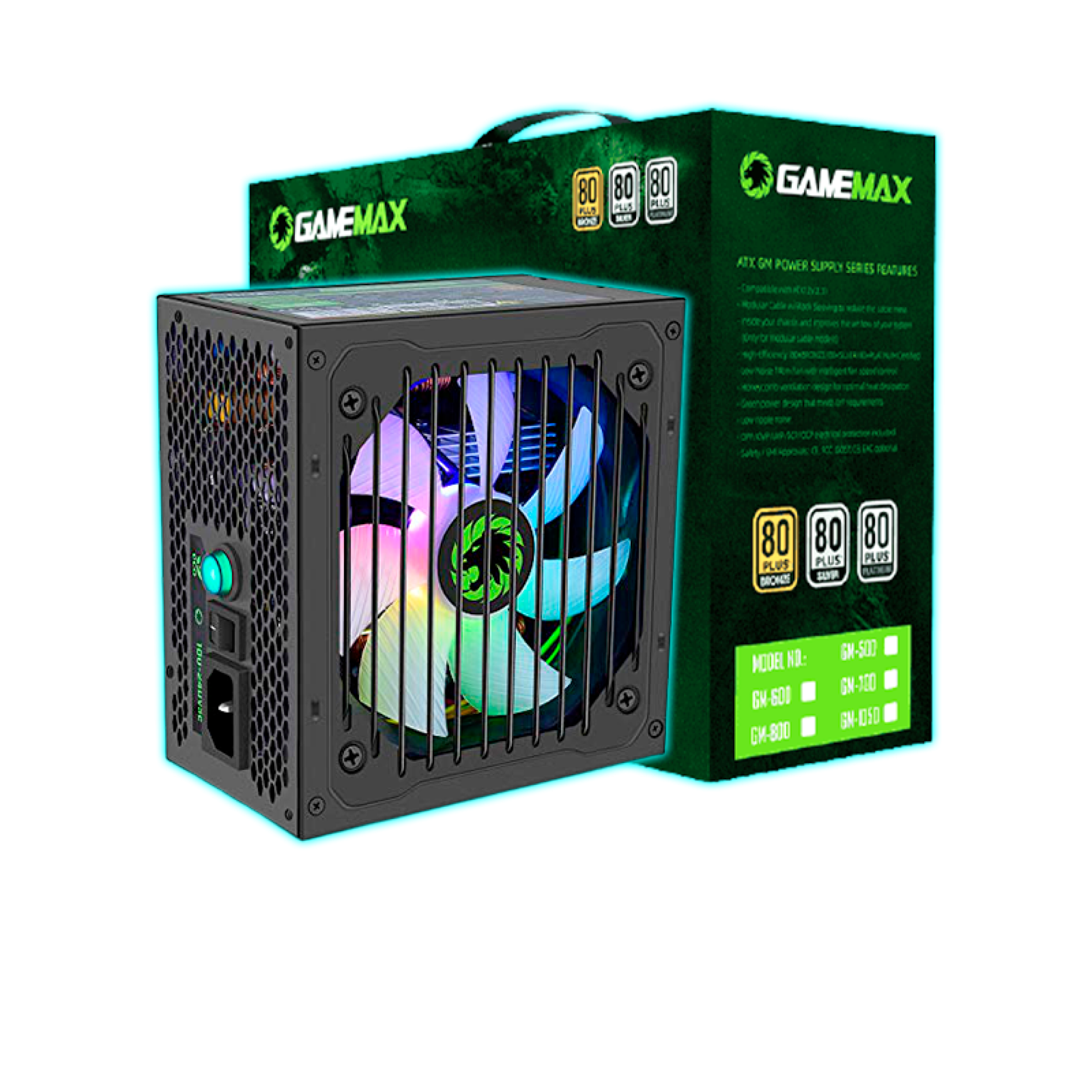 FUENTE GAMEMAX RGB SEMI-MODULAR  600W 80+ BRONCE