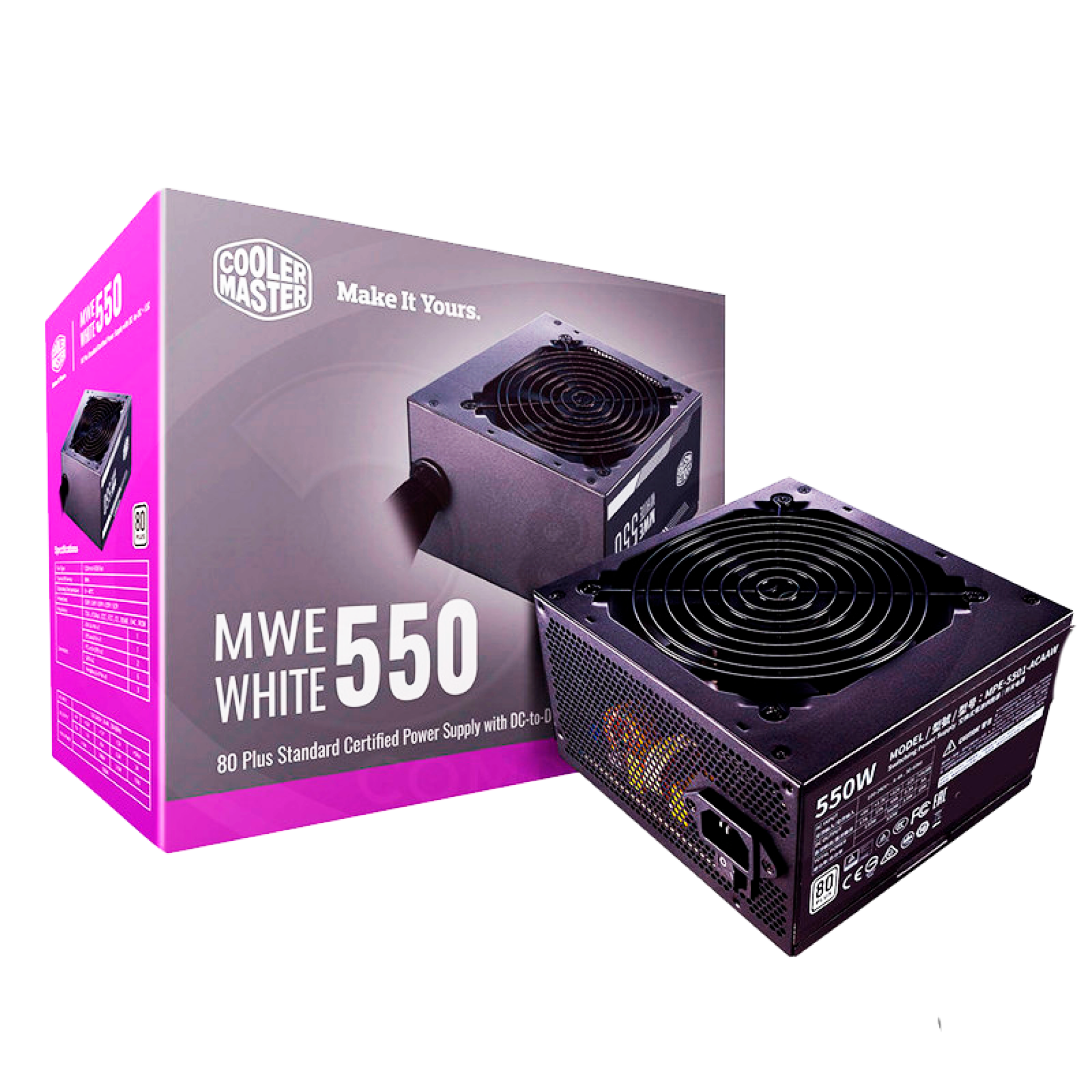 FUENTE COOLER MASTER 550W 80+ WHITE