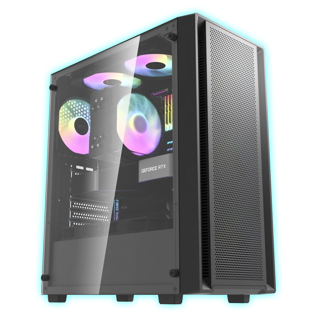 GABINETE DARKFLASH DK353 BLACK (4FAN ARGB)