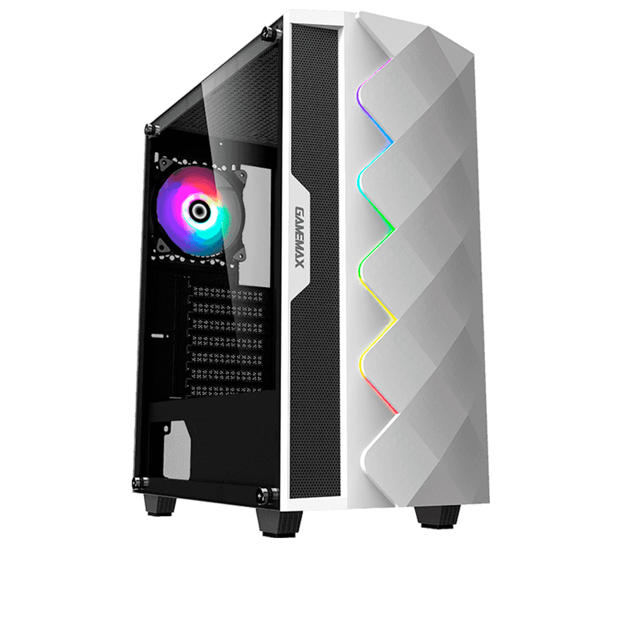 GABINETE GAMEMAX WHITE DIAMOND C/1 COOLER RGB