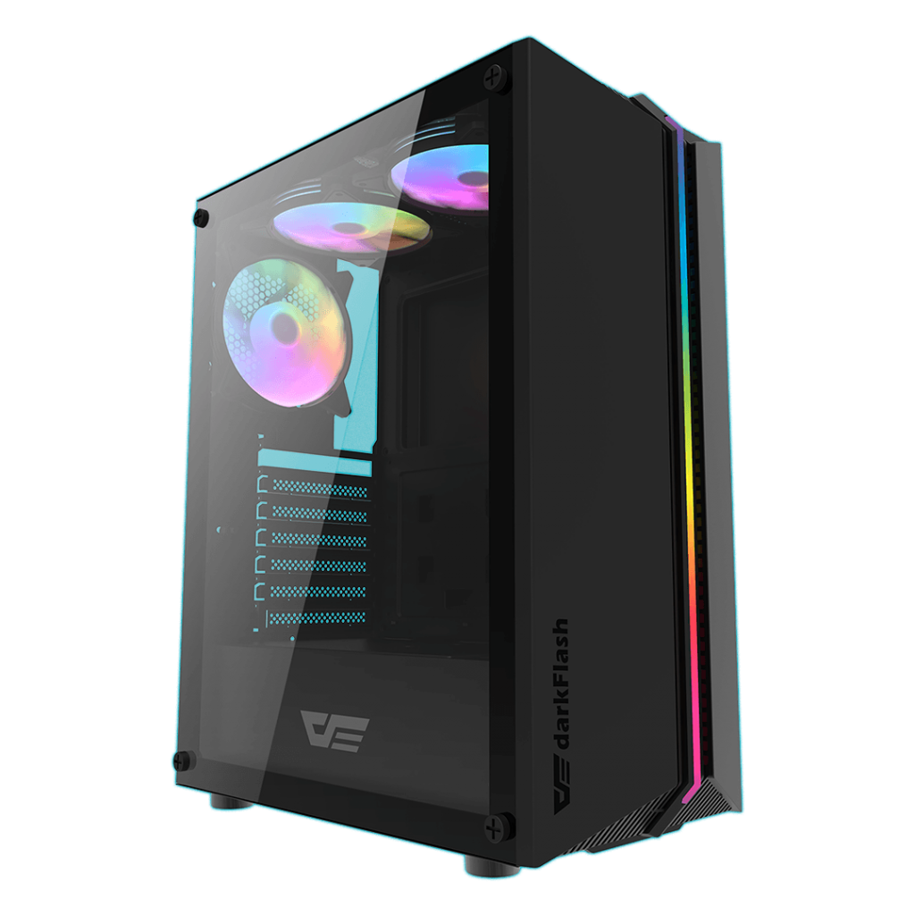 GABINETE GAMING DARKFLASH DK151 BLACK C/3 COOLER RGB