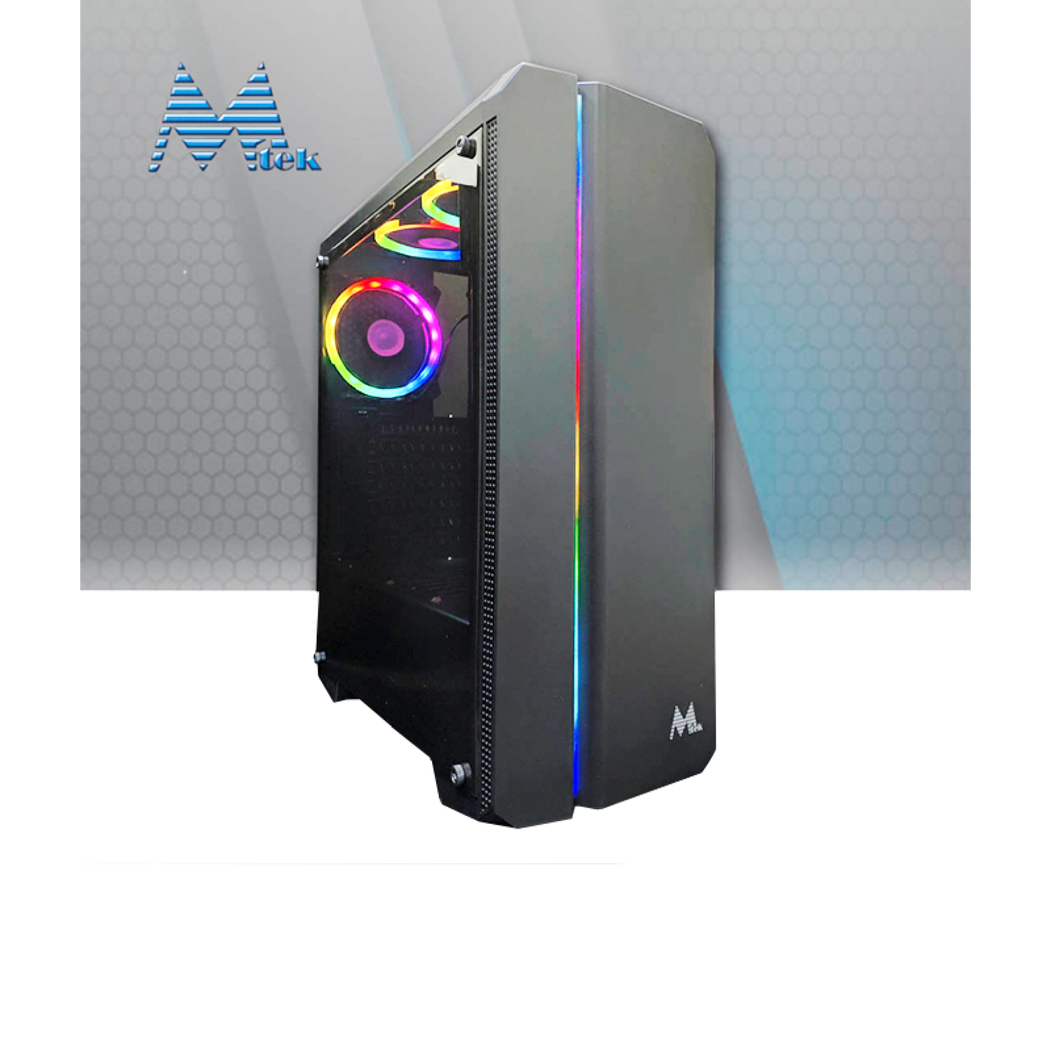 GABINETE GAMING MTEK MK882- C/3 COOLER RGB
