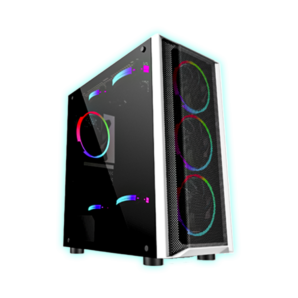 GABINETE SATE K382 GAMING WHITE  C/ 8 COOLER RGB
