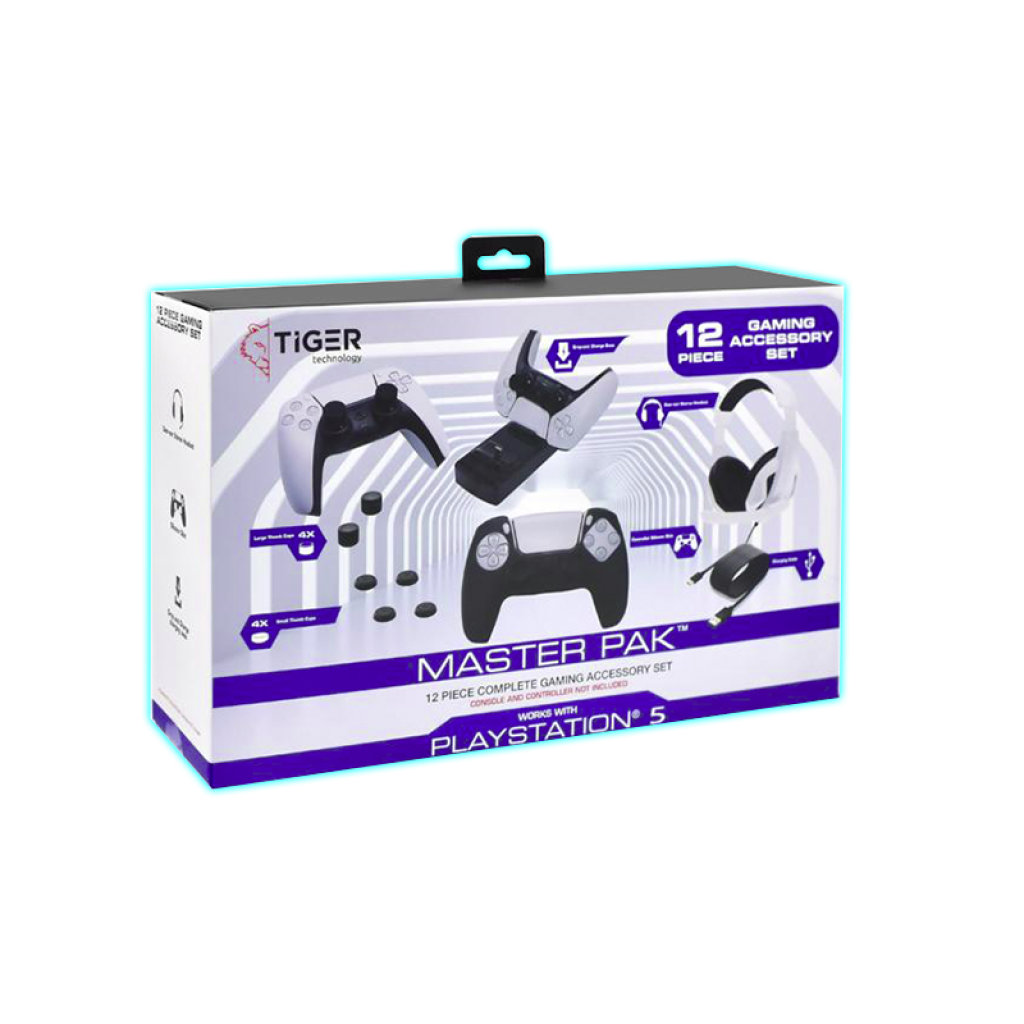 KIT 12 ACCESORIOS GAMING P/ PS5 TIGER TECHNOLOGY