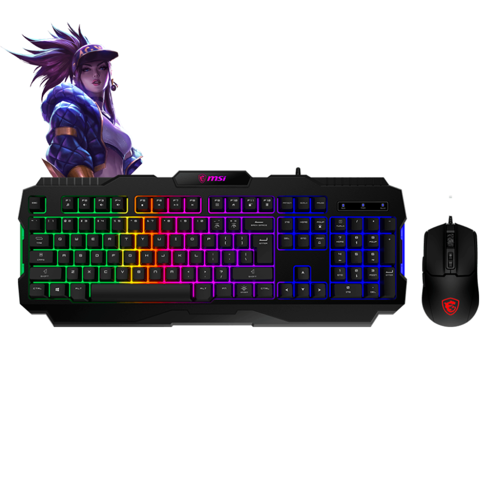 KIT TECLADO+MOUSE USB FORGE GK100 MSI/RGB/NEGRO