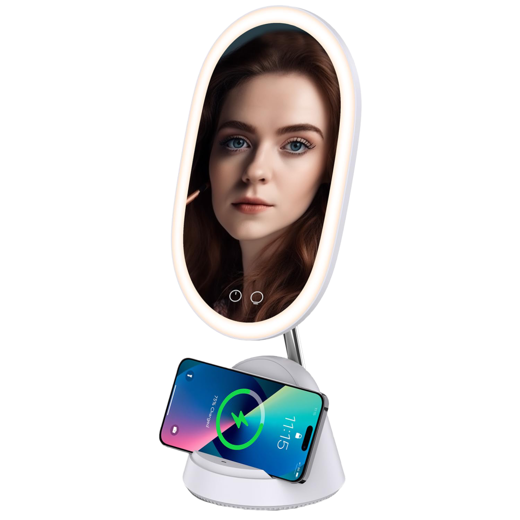 LAMPARA CON ESPEJO Y CARGADOR WILIT/BLANCO/N-XB-QU11-B