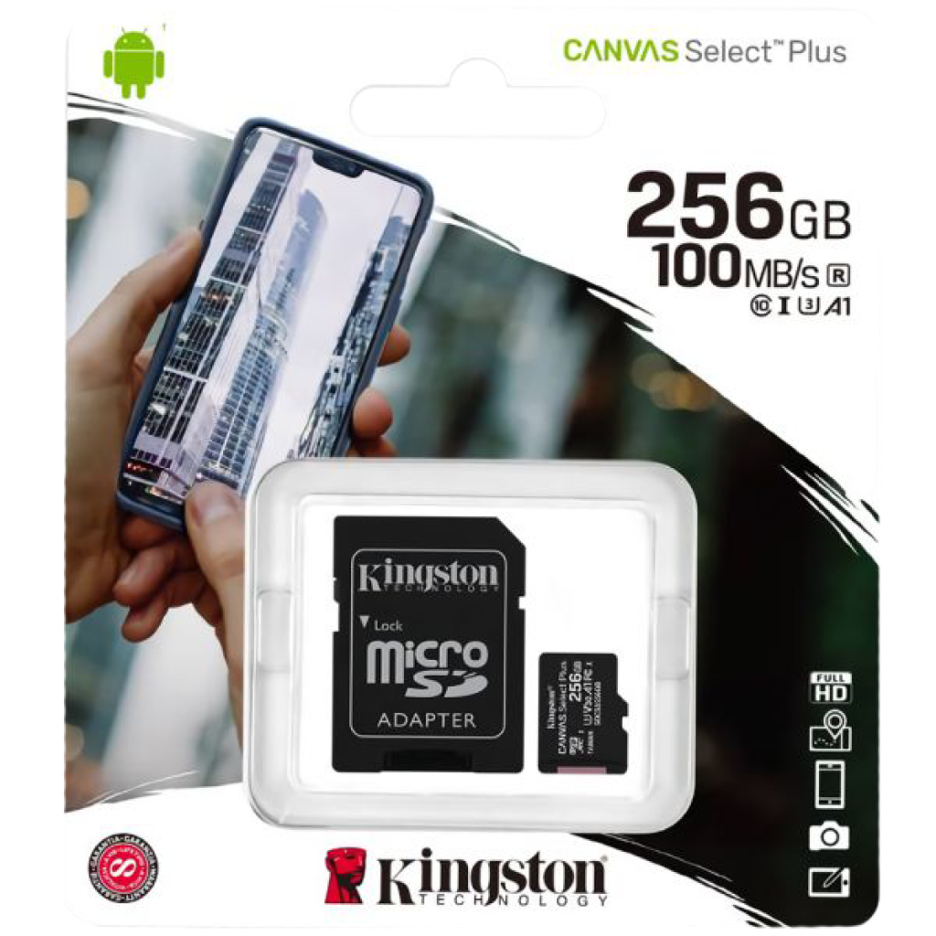 MEMORIA KINGSTON MICRO SD 256GB CANVAS SELECTPLUS SDCS2/256GB