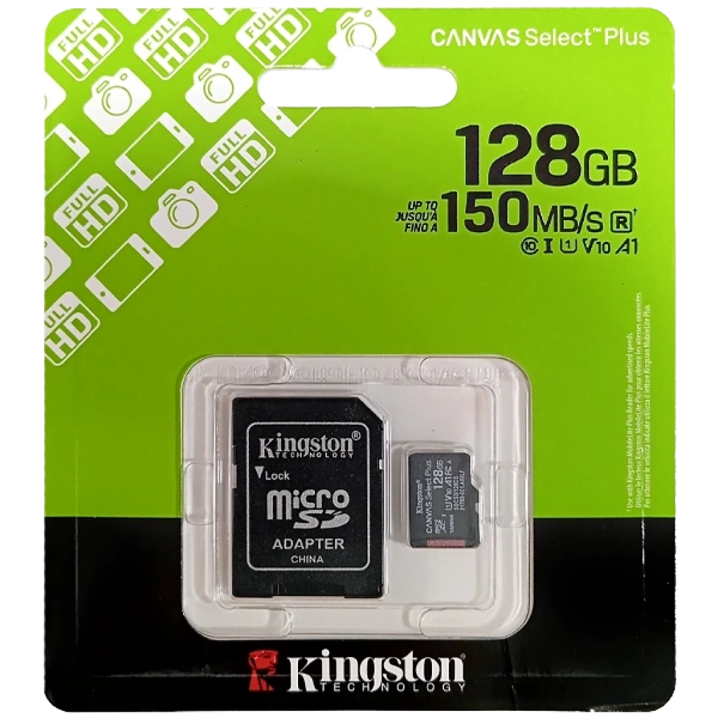 MEMORY 128GB KINGSTON 150MB/S CANVAS SELECT PLUS/SDCS3/128GB