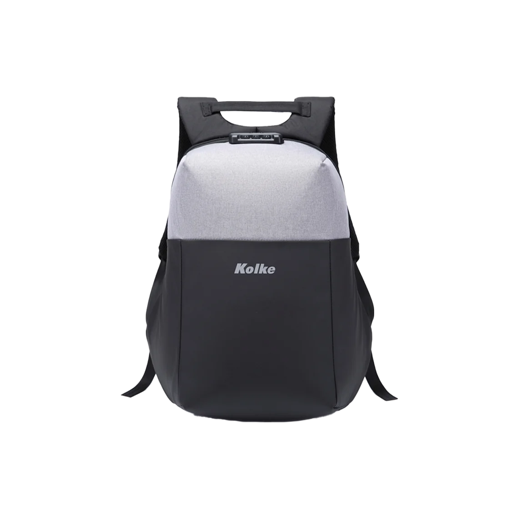 MOCHILA ANTIROBO KOLKE CON CANDADO/BLACK/GREY/ KVM-532