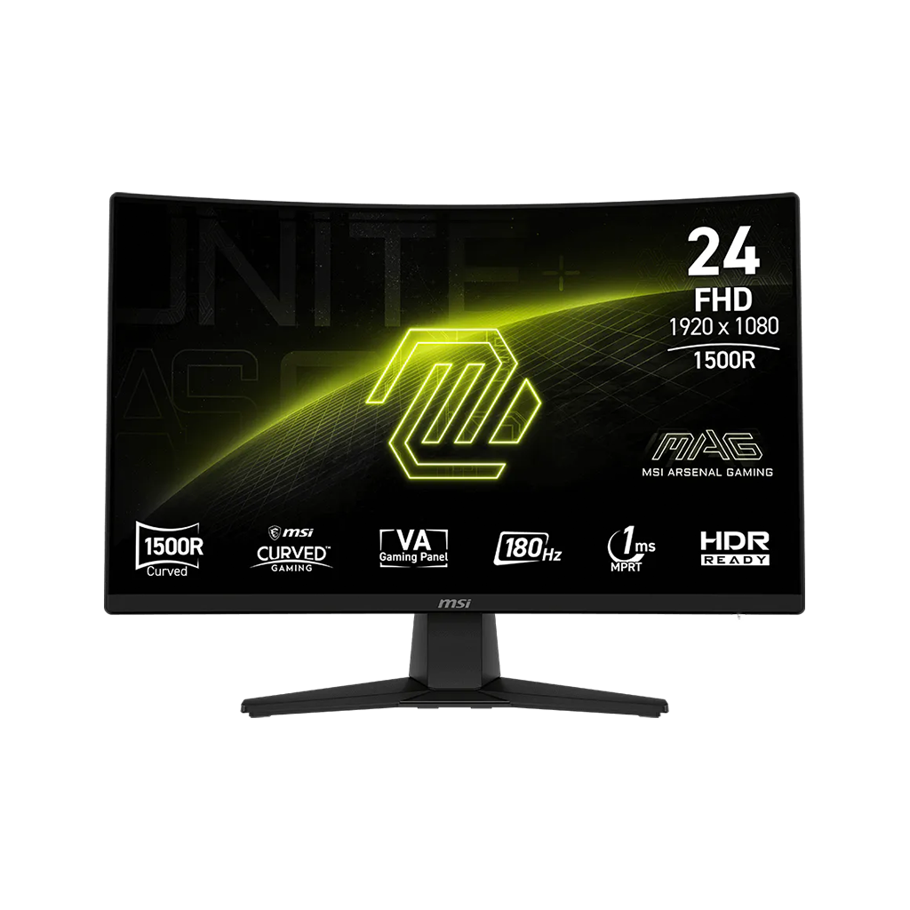 MONITOR 24" MSI MAG 242C CURVO/FHD/DP/HDMI/1MS/180HZ/BLACK/9S6-3BC31T-004