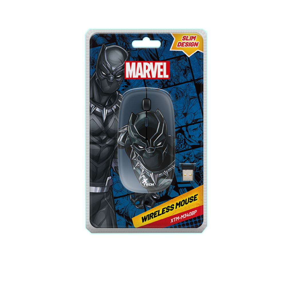 MOUSE WIRELESS XTECH XTM-M340BP MARVEL PANTERA NEGRA 1600DPI
