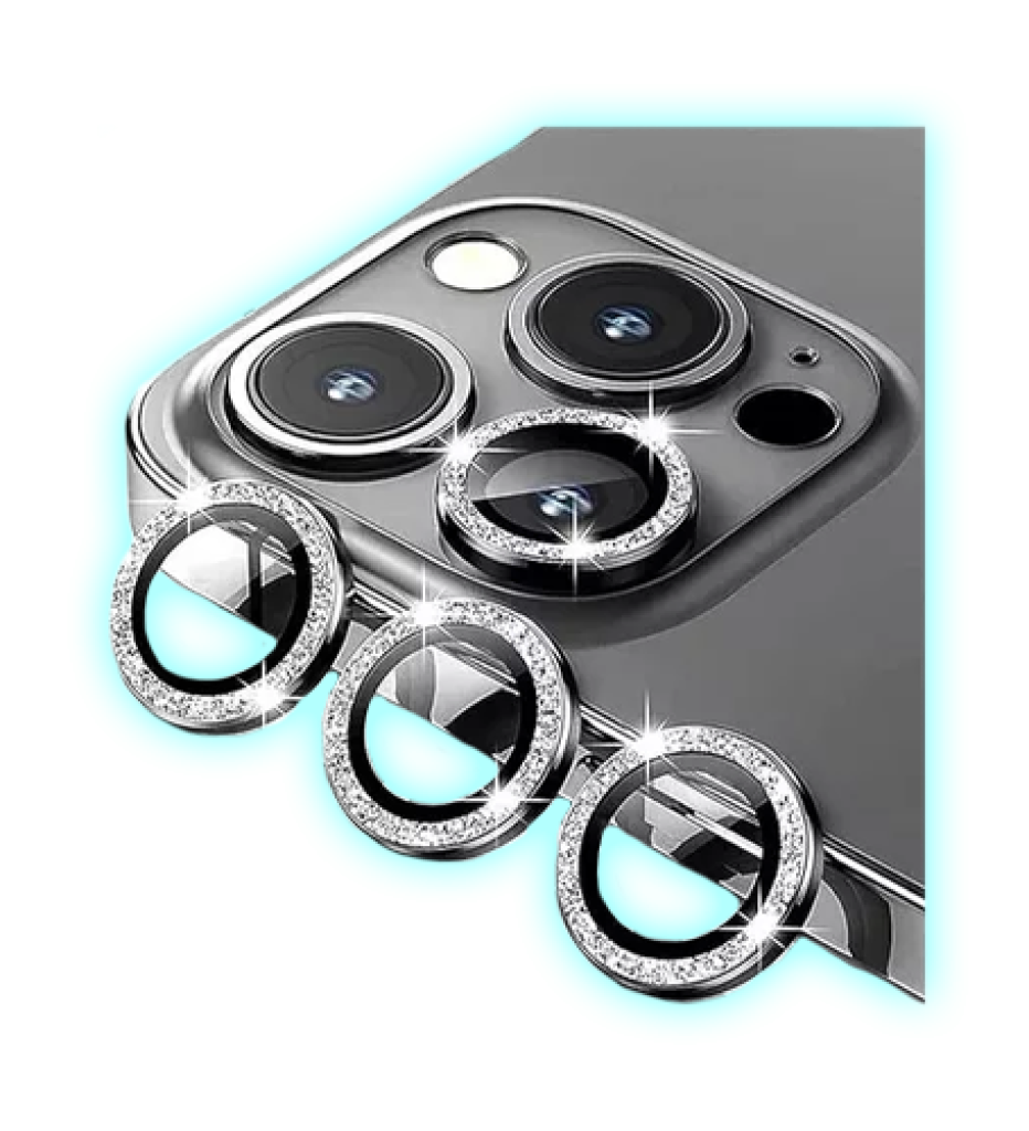 PROTECTOR DE CAMARA IPHONE 15 PRO CON STRASS