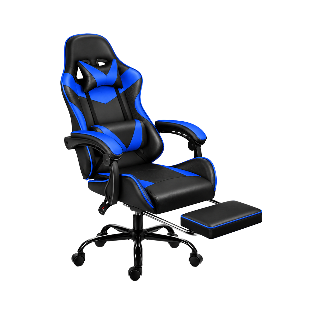 SILLA GAMER XTREME LEVEL CON POSAPIES/BLACK/BLUE/NG-AZ