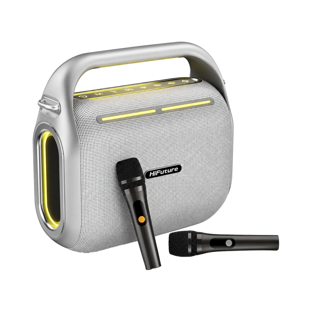SPEAKER HIFUTURE MUSICBOX 200 CON DOS MICROFONOS SILVER