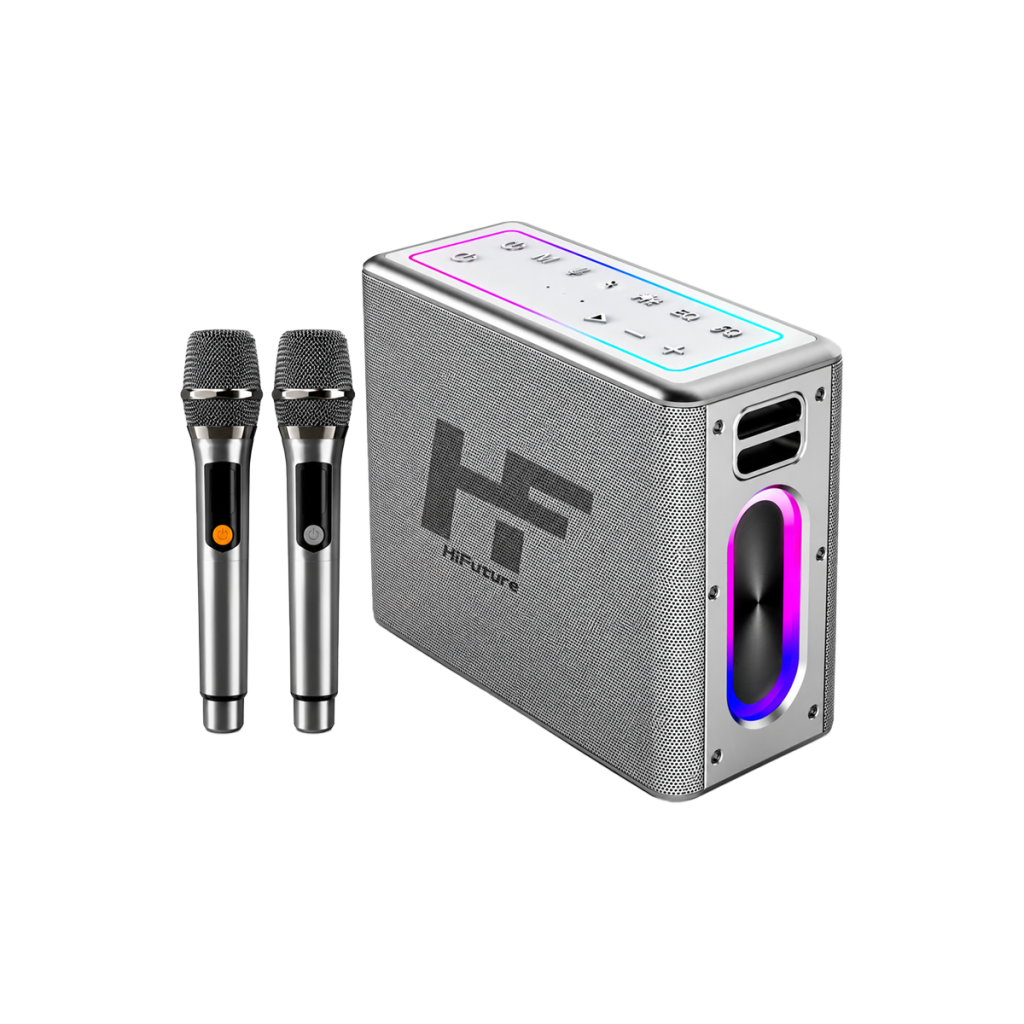 SPEAKER MUSICBOX HIFUTURE CON DOS MICROFONOS/SILVER