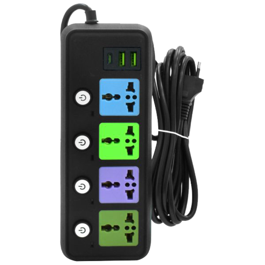 SUPRESOR DE PICO SATE A-R342U (4 TOMAS) 2MTS (ZAPATILLA)