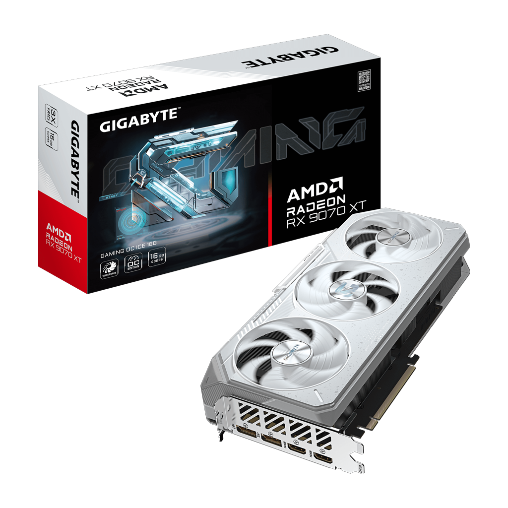 TARJETA GRAFICA 16GB RADEON RX9070 XT GAMING OC ICE GIGABYTE GDDR6B/3 FAN/WHITE