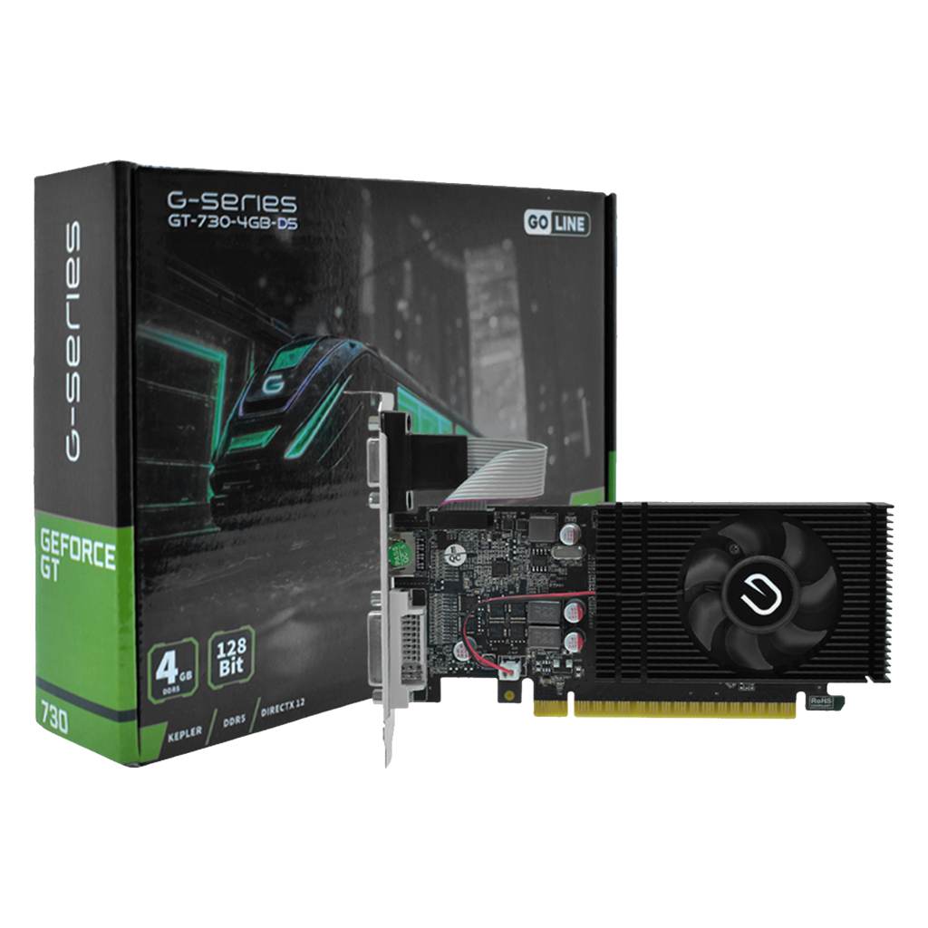 TARJETA GRAFICA 4GB GT 730 128 BIT GO LINE/DDR5/1 FAN COOLER/BLACK