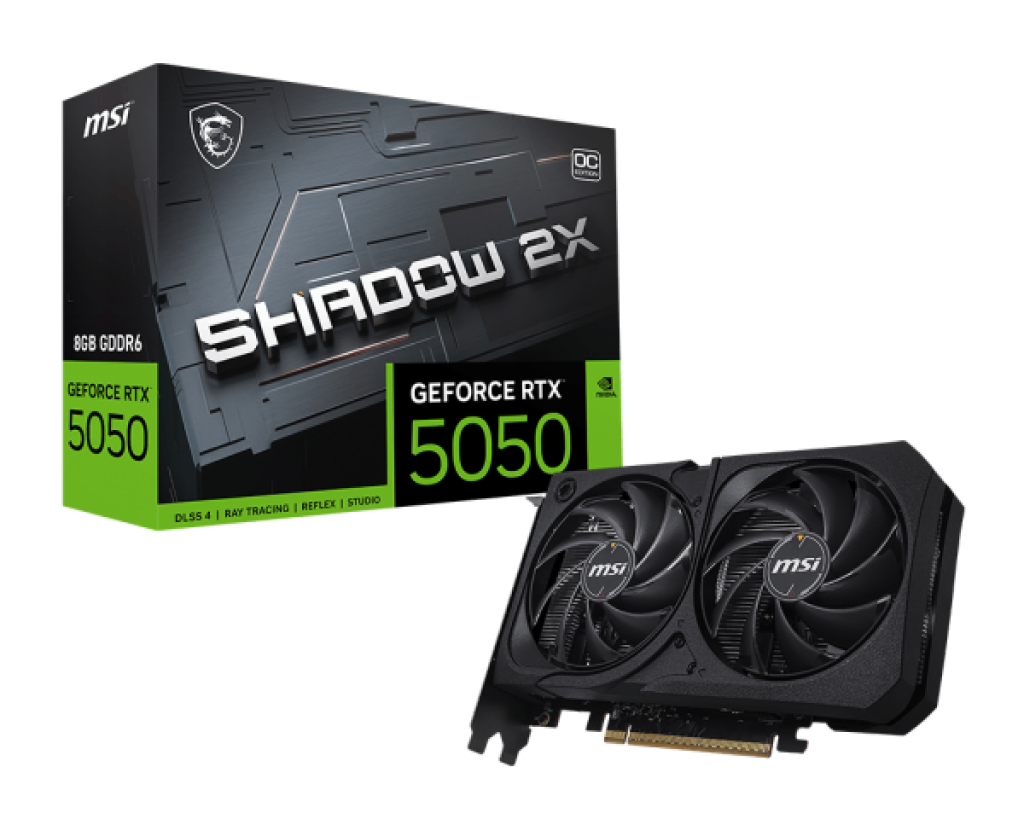 TARJETA GRAFICA 8GB RTX5050 SHADOW 2X OC MSI/2 FAN COOLER/GDDR6/G5050-8S2C