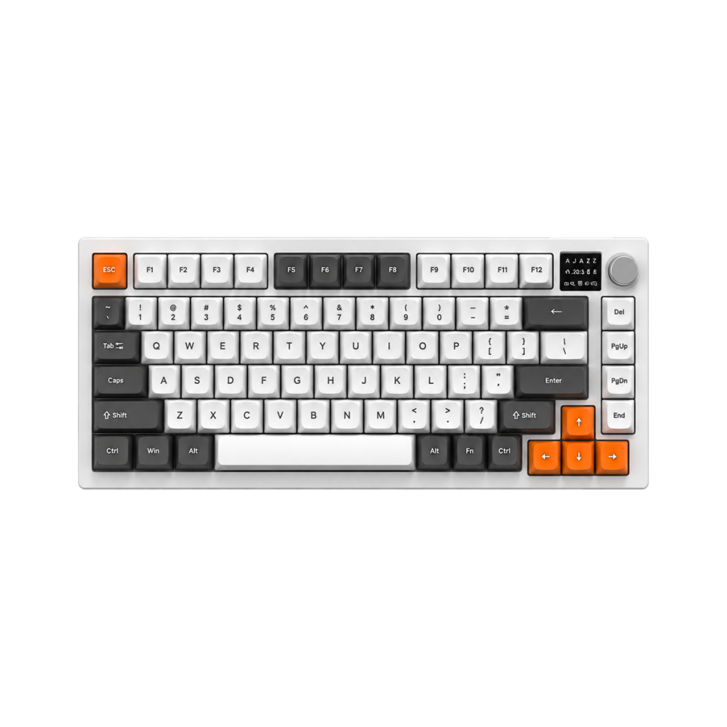 TECLADO AJAZZ AF82 RGB TRI-MODE 75% INGLES/GRAY/WHITE/ORANGE