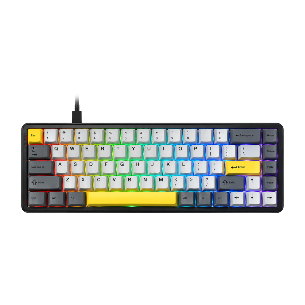 TECLADO MAGNETICO AJAZZ AK680 MAX RGB USB 65% INGLES/BLACK/GREY/YELLOW