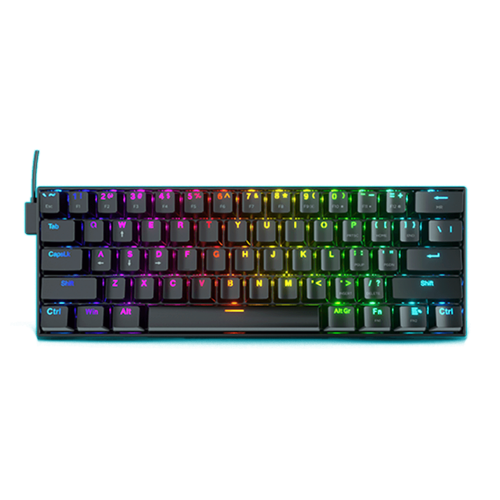 TECLADO MECANICO 60% REDRAGON DRAGONBORN K630 RGB S/W BROWN