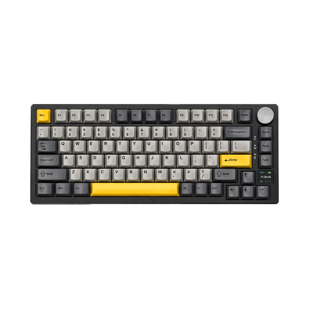 TECLADO MECANICO AJAZZ AK820 MAX PLUS RGB WIRELESS 75% INGLES/BLACK/GREY/YELLOW