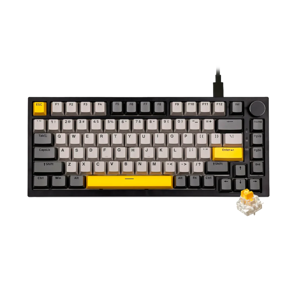 TECLADO MECANICO AJAZZ AK820 RGB USB 75% INGLES/GREY/WHITE/YELLOW