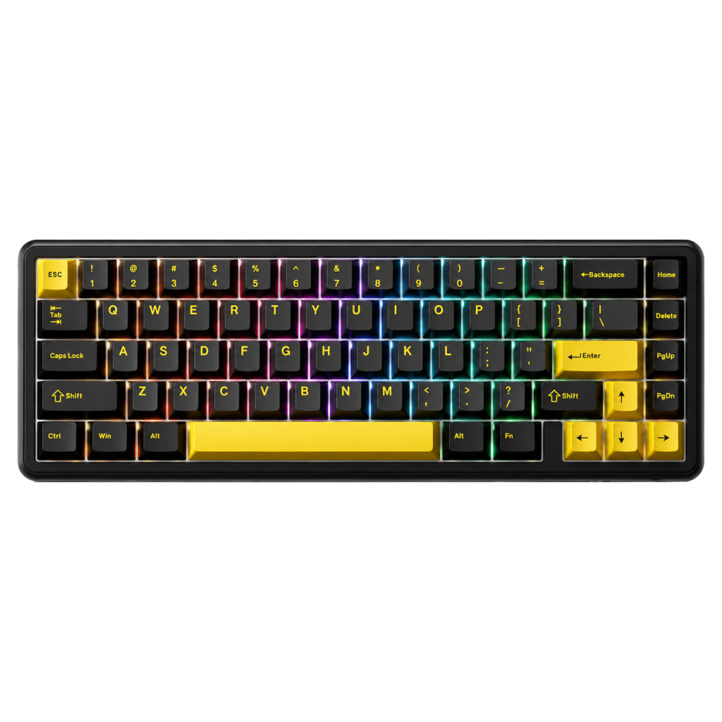 TECLADO MECANICO ATTACK SHARK X65 HE 8K RGB SW MAGNETICO LINEAL 65%/BLACK/GOLD