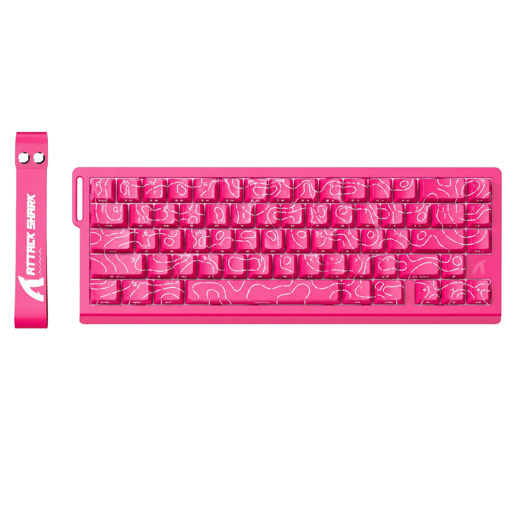 TECLADO MECANICO ATTACK SHARK X68 HE RGB SWITCH MAGNETICO LINEAL 60%/USB-C/PINK