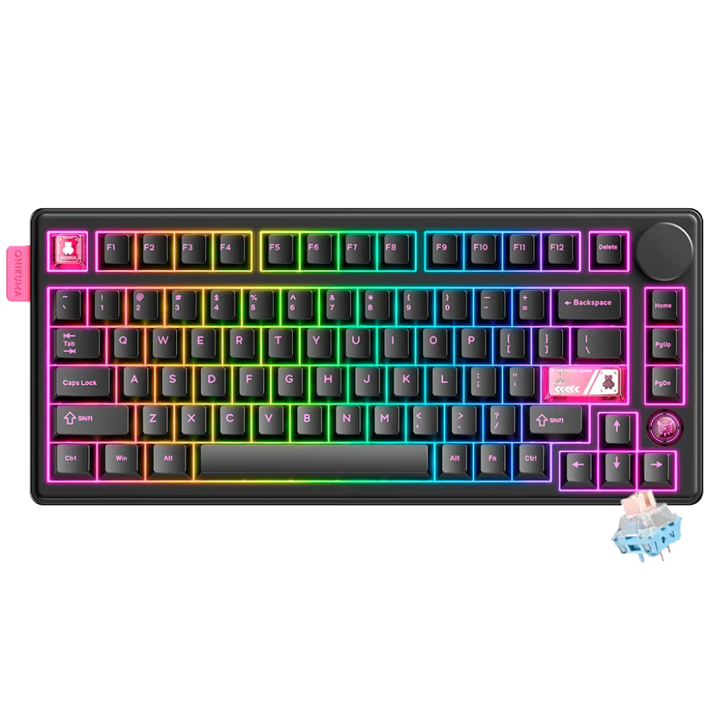 TECLADO MECANICO ONIKUMA GAMING MT706 RGB SWITCH LINEAL 75% TRI-MODE/BLACK