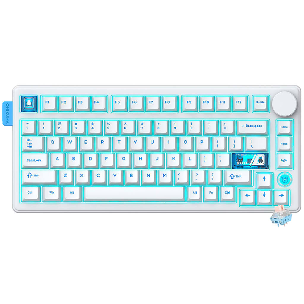 TECLADO MECANICO ONIKUMA GAMING MT706 RGB SWITCH LINEAL 75% TRI-MODE/WHITE