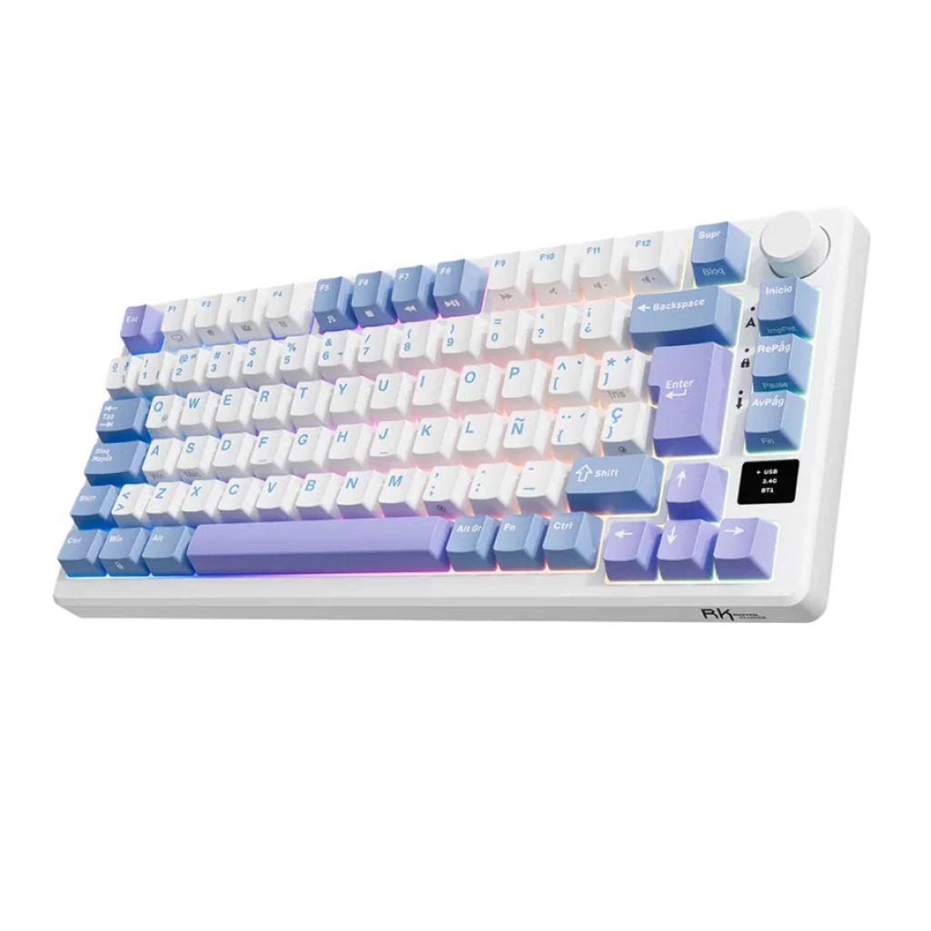 TECLADO MECANICO ROYAL KLUDGE RK-M75 RGB SWITCH BLUE/TARO MILK