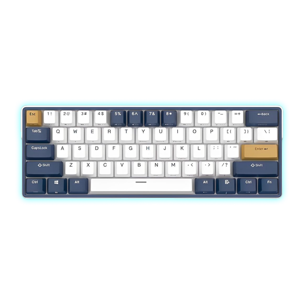 TECLADO MECANICO ROYAL KLUDGE RK61 RGB SWITCH RED 60% KLEIN BLUE